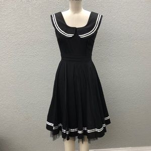 Hearts & Roses Black White Pin Up Rockabilly Dress Women’s 10